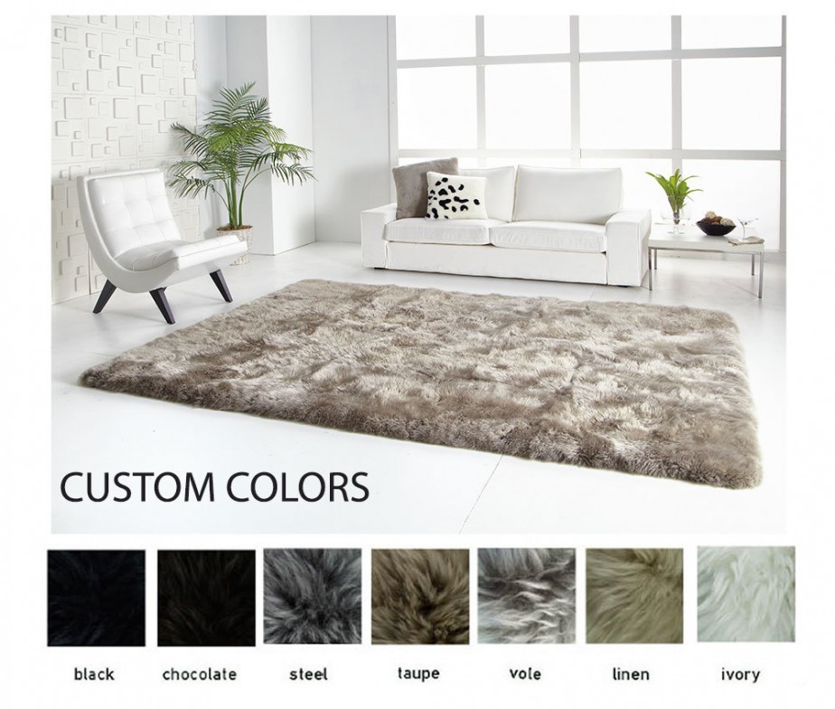 Sheepskin Rug Long Wool Straight Edge Square or Rectangle Ultimate