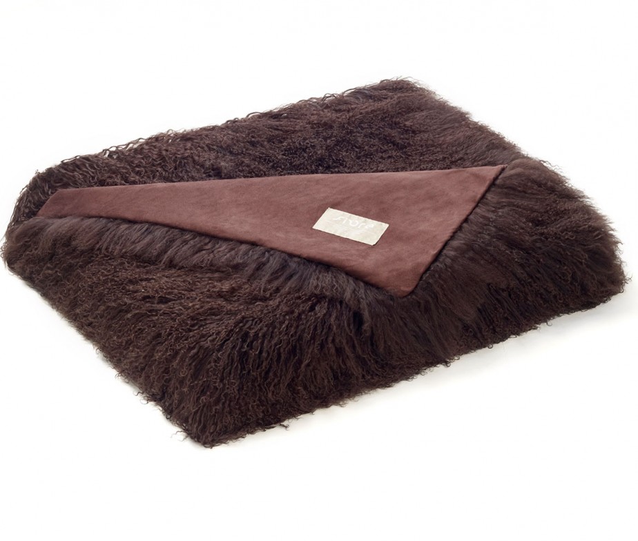 Tibetan Lambskin Throws Chocolate